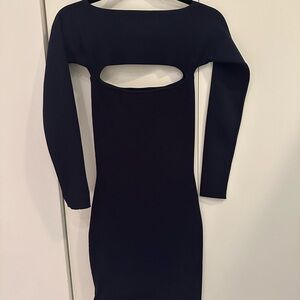 Elegant Black Cut-Out Dress